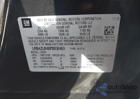 2023 Buick Envision Preferred Fwd z USA, uszkodzony, nr VIN LRBAZLR48PD030463